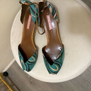 Nine West Women's Green and Brown Patterned Shoes